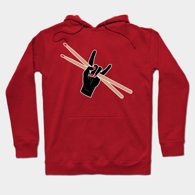 Female Drummer Salute Hoodie by NeonSunset